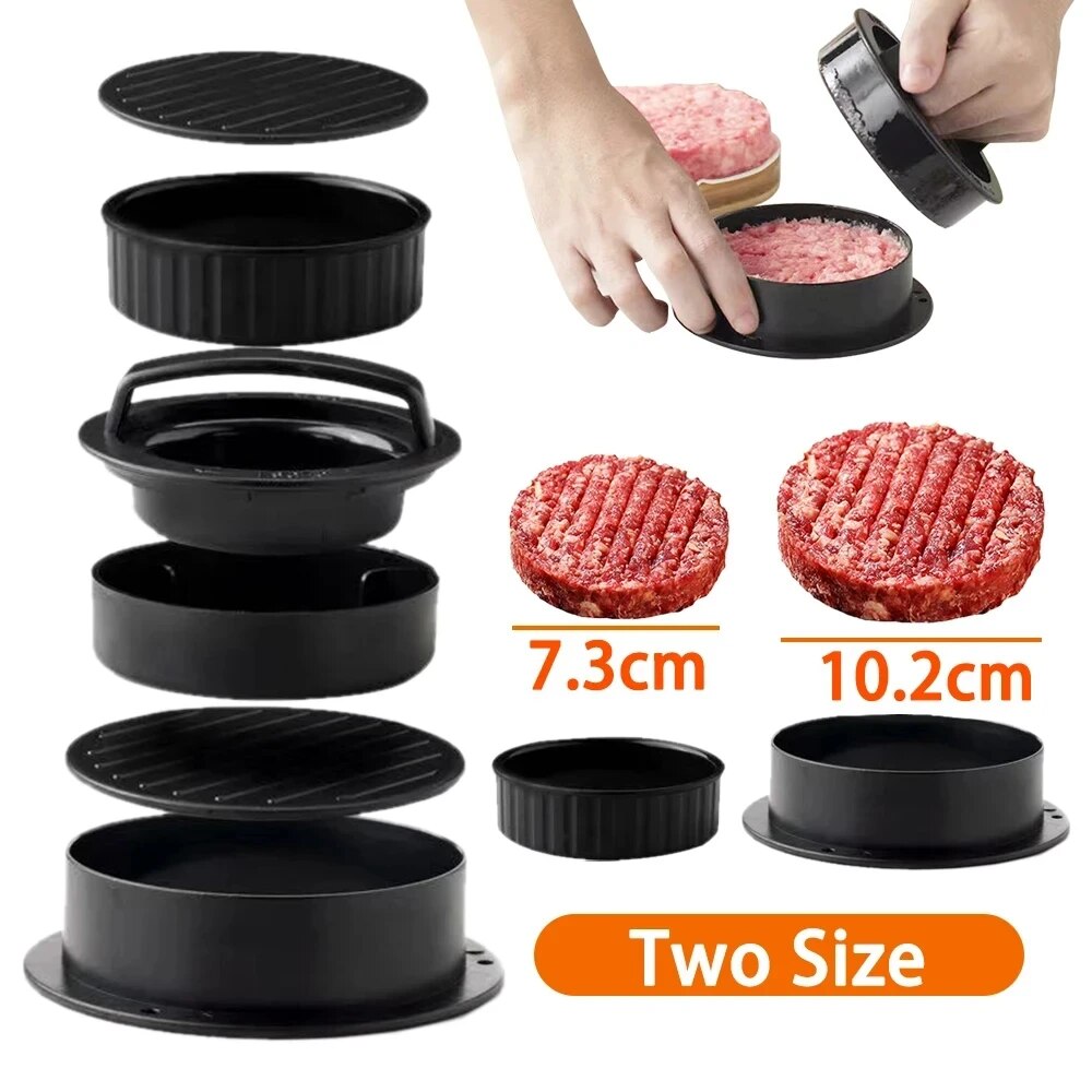 Kitchen Helper Gadgets - รอบเบอร์เกอร์เบอร์เกอร์กดเนื้อย่างเกรดอาหาร ABS Hamburger Helper เนื้อกด Cutlets