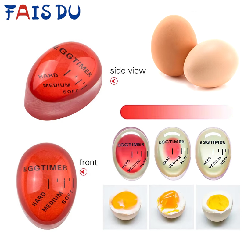 Kitchen Helper Gadgets - FAIS DU 2pcs สีเปลี่ยนไข่จับเวลาทําอาหารเรซิ่น Perfect ต้มไข่โดยอุณหภูมิ