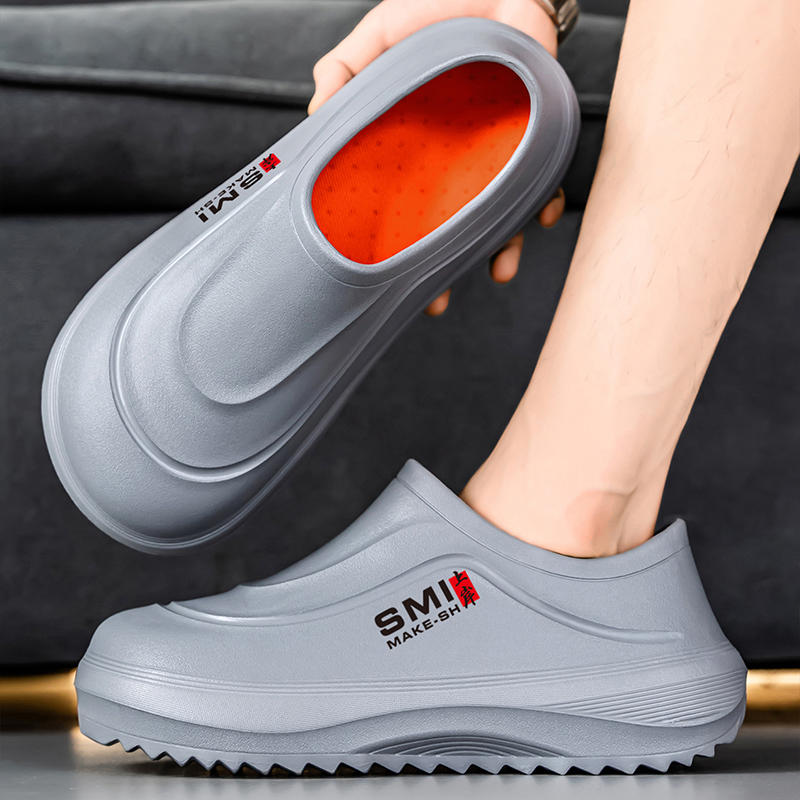 Kitchen Gadgets For Men - EVA Men Casual รองเท้าแฟชั่นกันน้ําลื่นรองเท้าเชฟน้ําหนักเบารองเท้าแตะ Garden Clogs