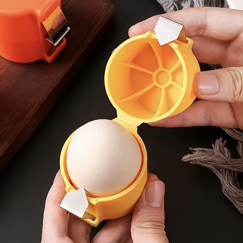 Egg Separator Tool - ที่แยกไข่และปอกเปลือกไข่ 2 ชิ้น - ที่แยกไข่แบบใช้มือ รวดเร็วและง่ายดาย
