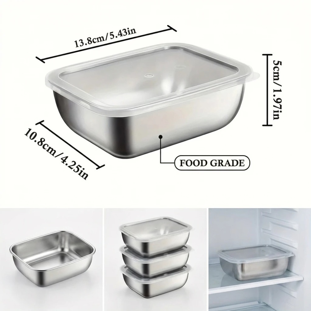 ชุดกล่องเก็บอาหารสแตนเลส 6 ชิ้ - Kitchen Gadgets Organizer บทวิจารณ์และราคา